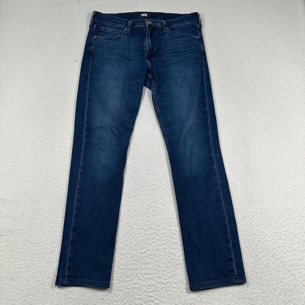 Paige Transcend Lennox Jeans Mens 31x29 Slim Fit Straight Leg Stretch Denim Blue